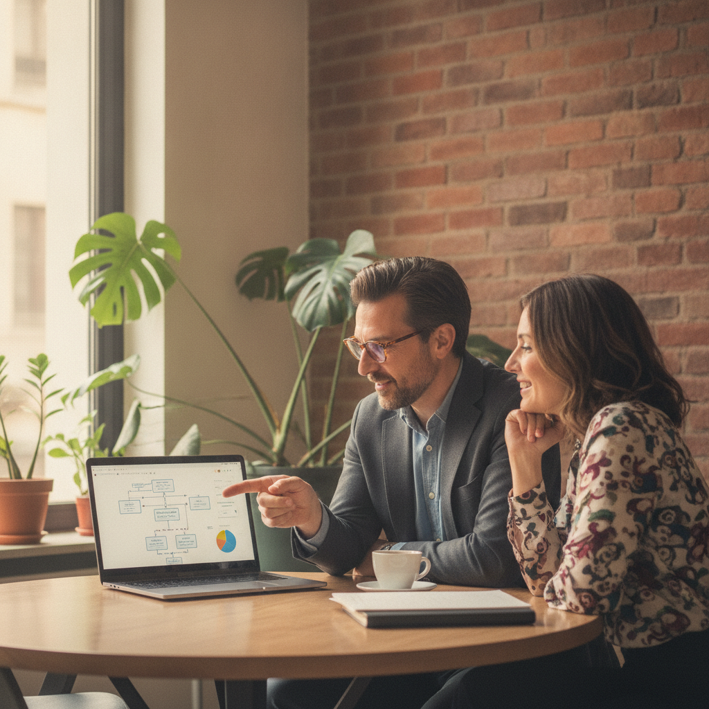 Consulente al lavoro con un cliente